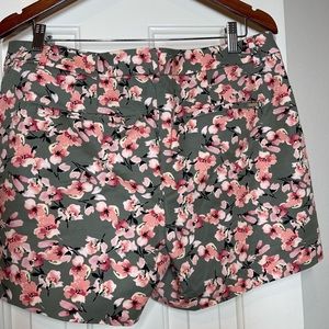 White House Black Market Floral Shorts - Pink and Green